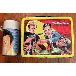 1966 The Man From UNCLE U.N.C.L.E. Lunchbox and Thermos King Seeley Metal READ